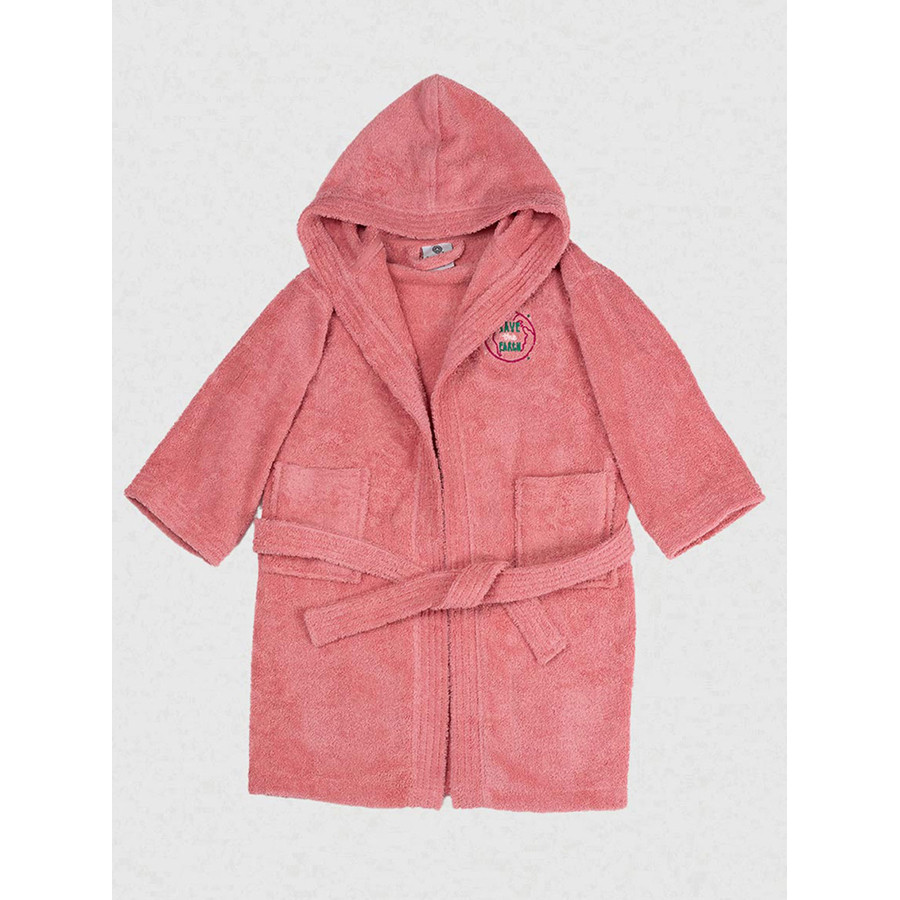 Μπουρνούζι Παιδικό με Κουκούλα (No 2-4) Βαμβακερό Sunshine Eco Coral