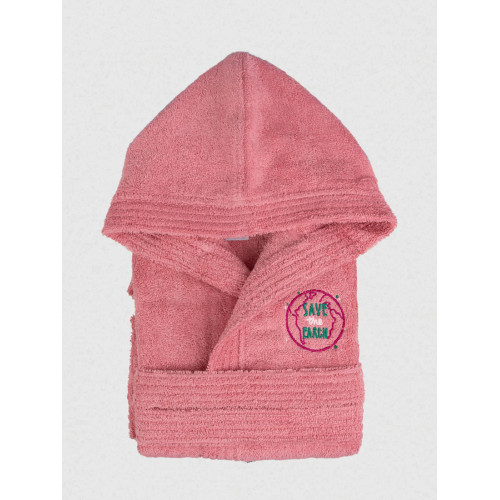 Μπουρνούζι Παιδικό με Κουκούλα (No 2-4) Βαμβακερό Sunshine Eco Coral