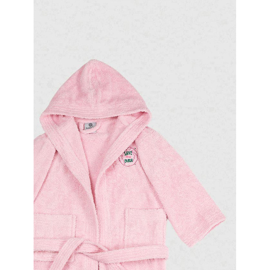 Μπουρνούζι Παιδικό με Κουκούλα (No 6-8) Βαμβακερό Sunshine Eco Pink