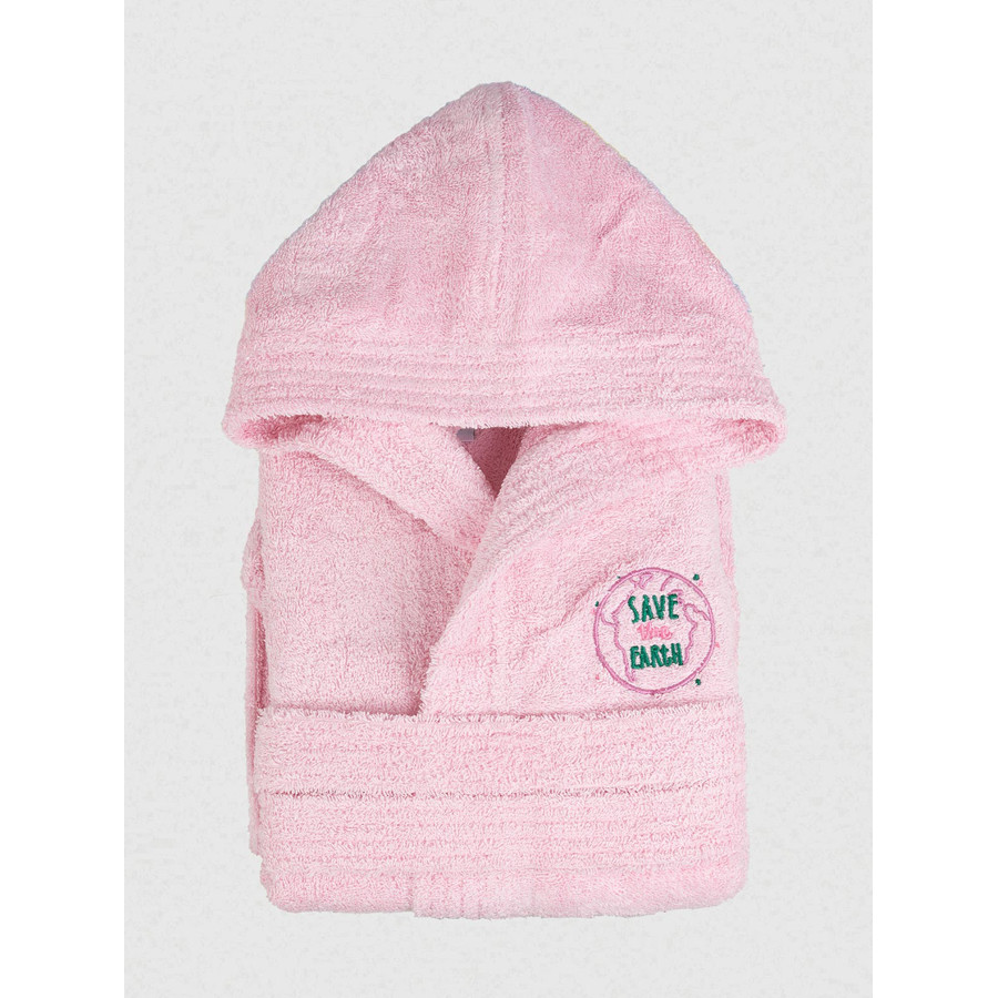Μπουρνούζι Παιδικό με Κουκούλα (No 6-8) Βαμβακερό Sunshine Eco Pink