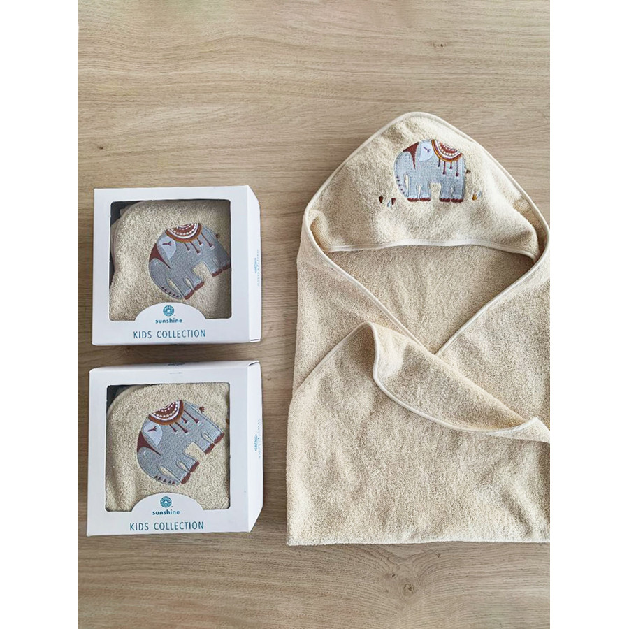 Κάπα Βρεφική (75x75) Βαμβακερή με Κέντημα Sunshine Fluffy Beige