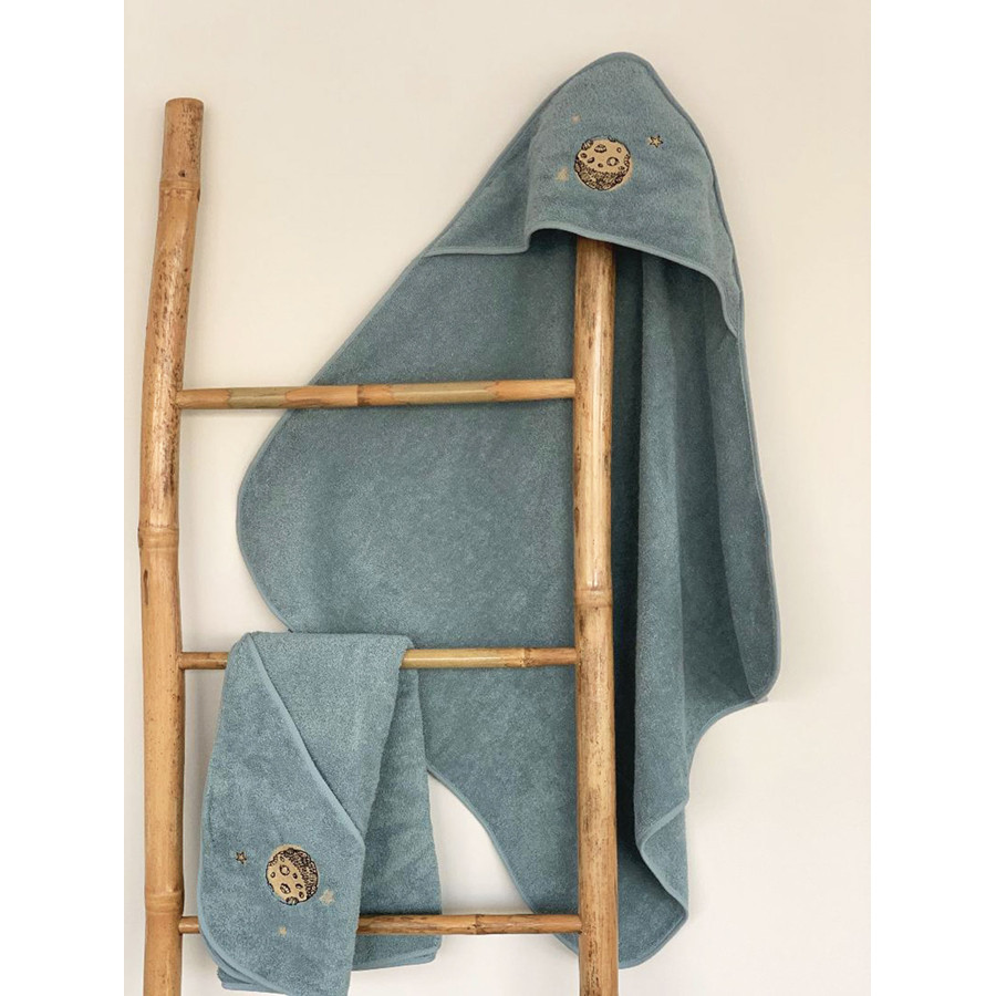 Κάπα Βρεφική (75x75) Βαμβακερή με Κέντημα Sunshine Fluffy Blue