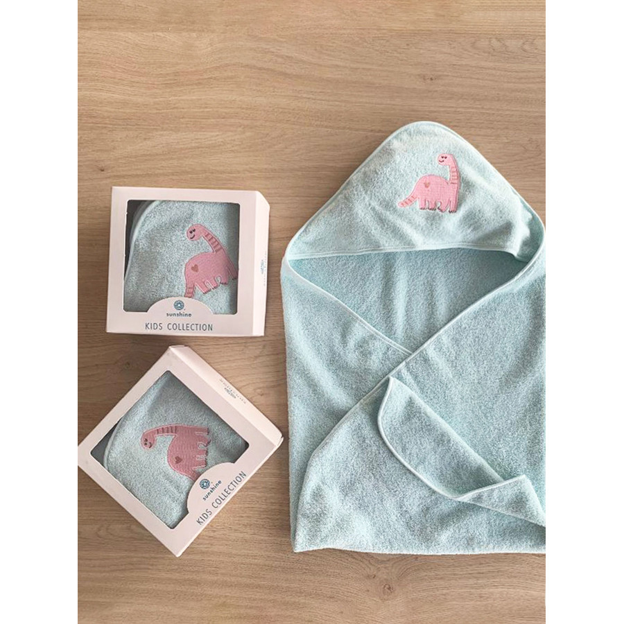 Κάπα Βρεφική (75x75) Βαμβακερή με Κέντημα Sunshine Fluffy Light Blue