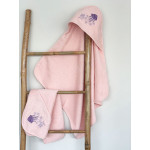 Κάπα Βρεφική (75x75) Βαμβακερή με Κέντημα Sunshine Fluffy Pink