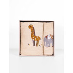 Σετ Πετσέτες 2 τεμαχίων Παιδικές (Χειρός | Λουτρού) Βαμβακερές με Κέντημα Sunshine Fluffy Beige