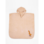 Πόντσο Παιδικό Με Κουκούλα (One Size) Βαμβακερό Με Κέντημα Sunshine Fluffy Beige