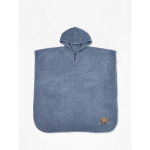 Πόντσο Παιδικό Με Κουκούλα (One Size) Βαμβακερό Με Κέντημα Sunshine Fluffy Blue