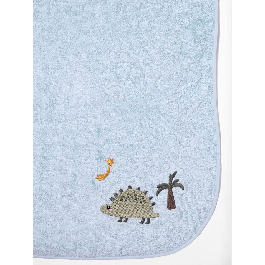 Πόντσο Παιδικό Με Κουκούλα (One Size) Βαμβακερό Με Κέντημα Sunshine Fluffy Light Blue