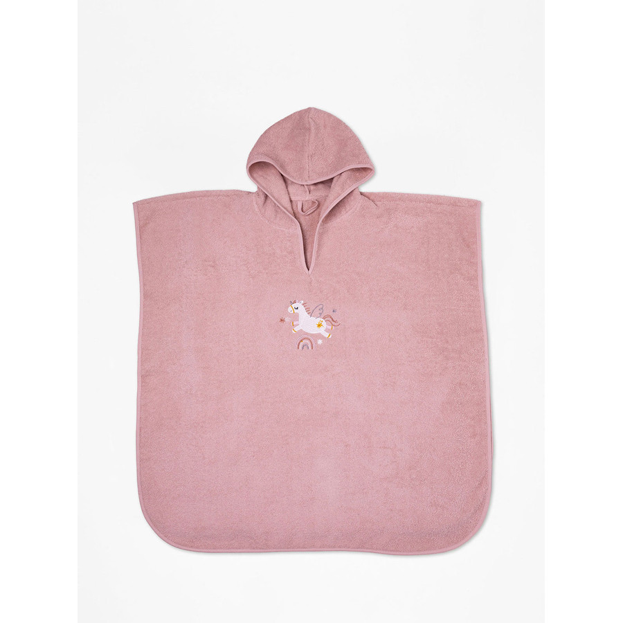 Πόντσο Παιδικό Με Κουκούλα (One Size) Βαμβακερό Με Κέντημα Sunshine Fluffy Powder