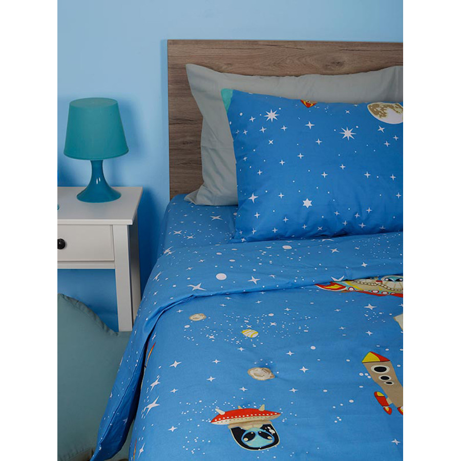 Σετ Σεντόνια Παιδικά Μονά με Λάστιχο (165x270) Βαμβακερά Sunshine Cotton Feelings 26 με γαλαξίας