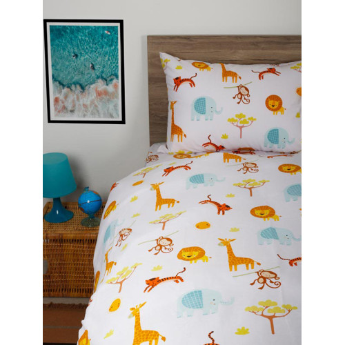 Παπλωματοθήκη Παιδική Μονή (170x250) Βαμβακερή Sunshine Cotton Feelings 40 με ζωάκια