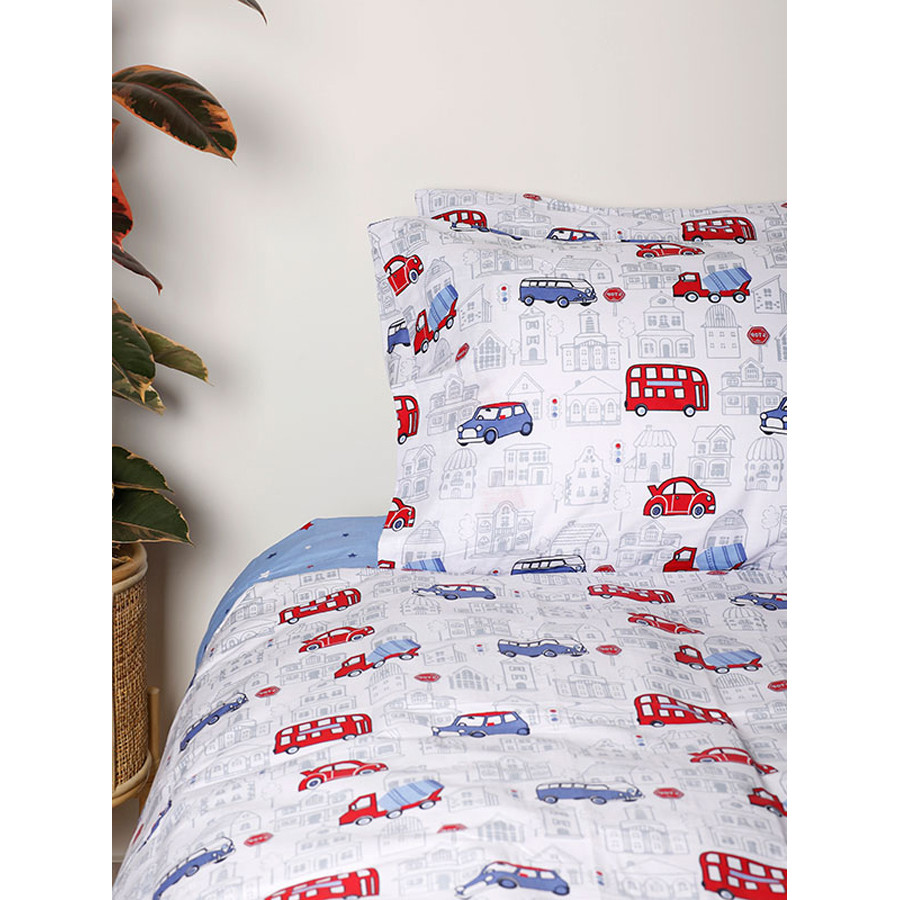 Σετ Σεντόνια Παιδικά Μονά με Λάστιχο (165x270) Βαμβακερά Sunshine Cotton Feelings 42 με αυτοκίνητα