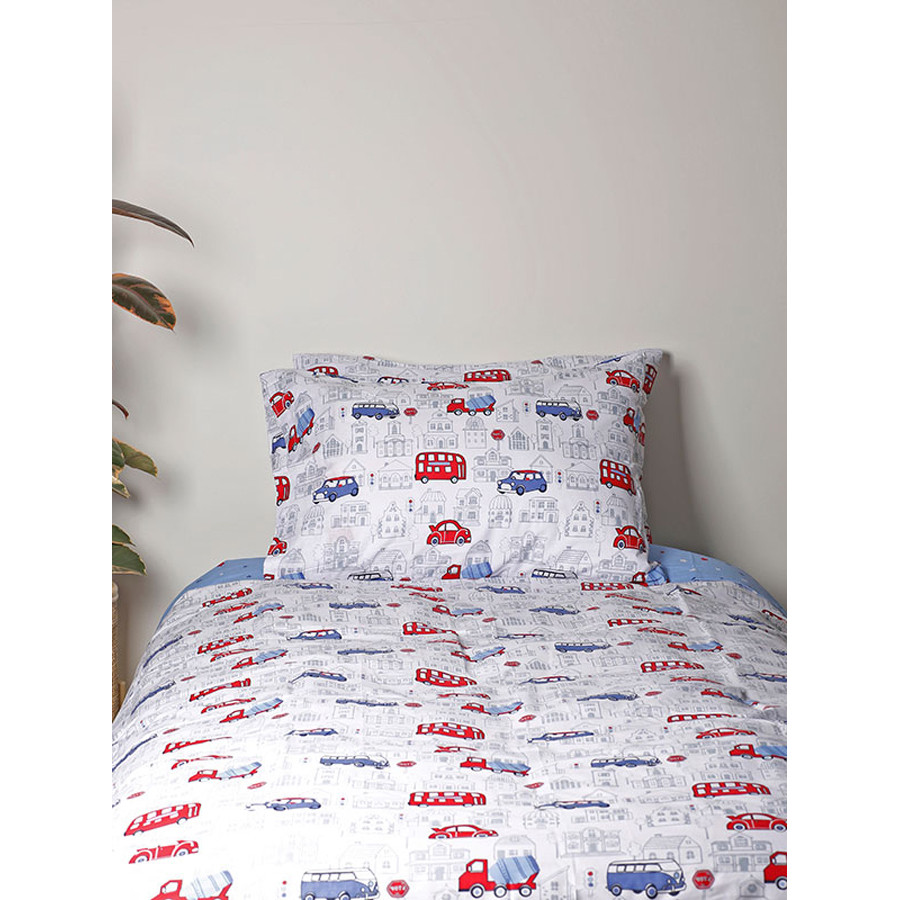 Σετ Σεντόνια Παιδικά Μονά με Λάστιχο (165x270) Βαμβακερά Sunshine Cotton Feelings 42 με αυτοκίνητα