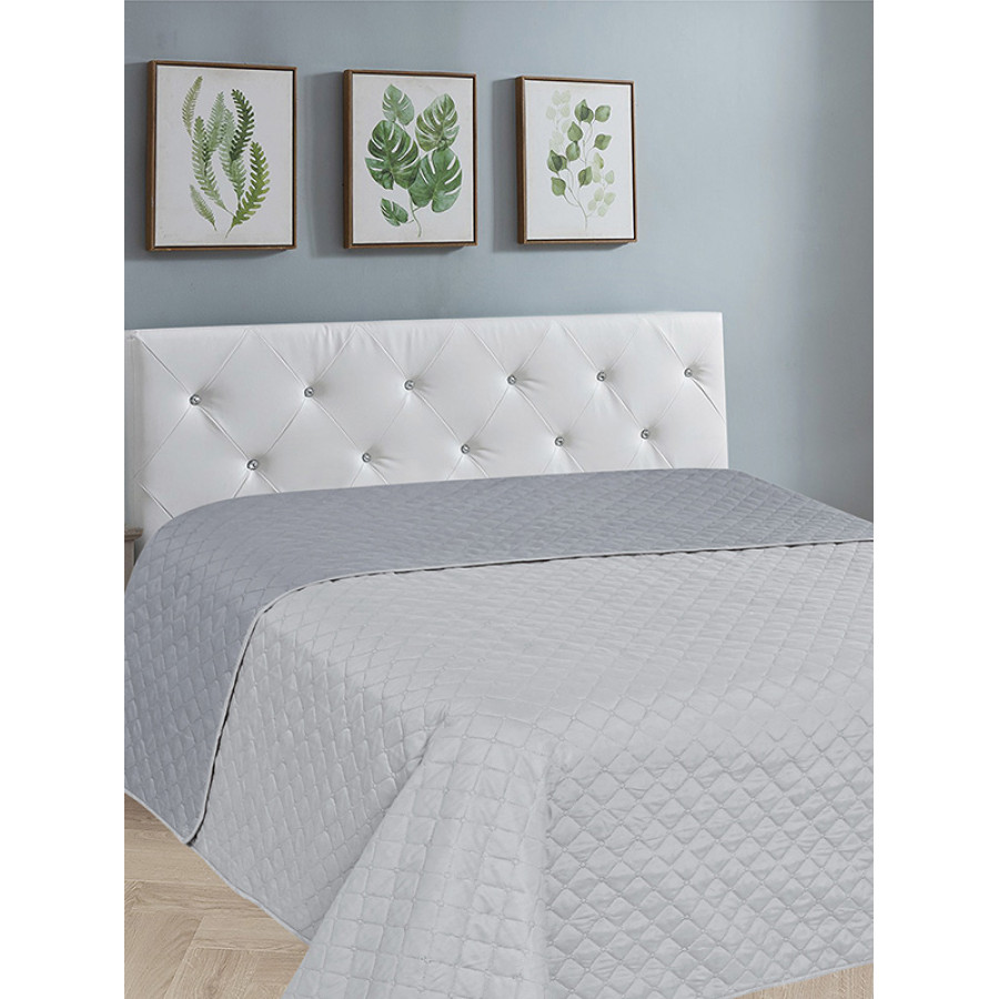 Κουβερλί Υπέρδιπλο (220x240) Διπλής Όψης Sunshine Fiber Grey-Dark Grey