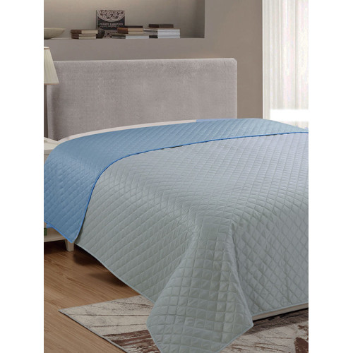 Κουβερλί King Size (240x250) Διπλής Όψης Sunshine Fiber Grey-Blue