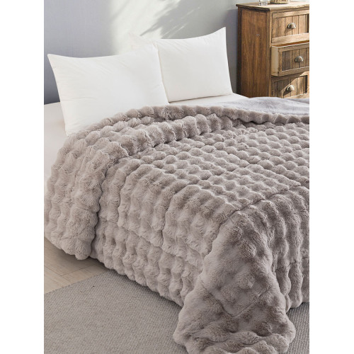 Κουβερτοπάπλωμα Υπέρδιπλο (220x240) Γούνινο Sunshine Rabbit Light Grey