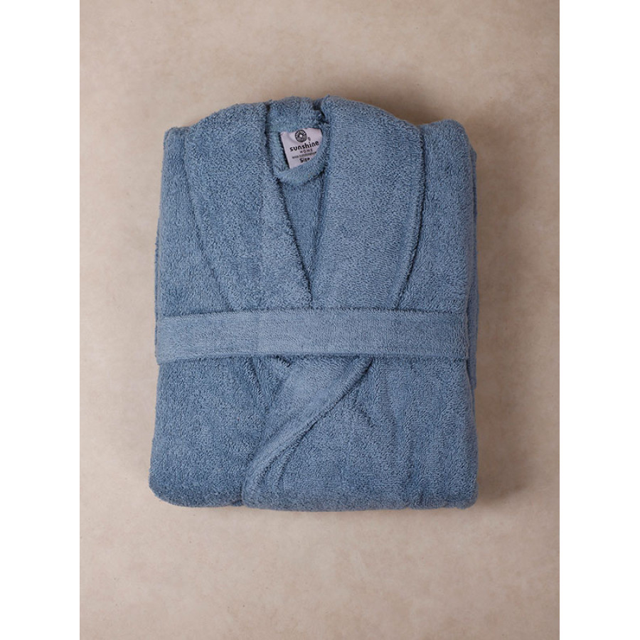 Μπουρνούζι Ενηλίκων με Γιακά (Medium) Βαμβακερό Sunshine Sato Aqua