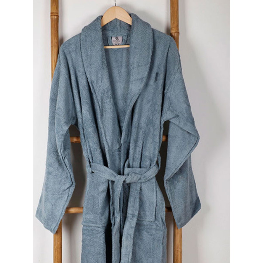 Μπουρνούζι Ενηλίκων με Γιακά (Medium) Βαμβακερό Sunshine Sato Aqua