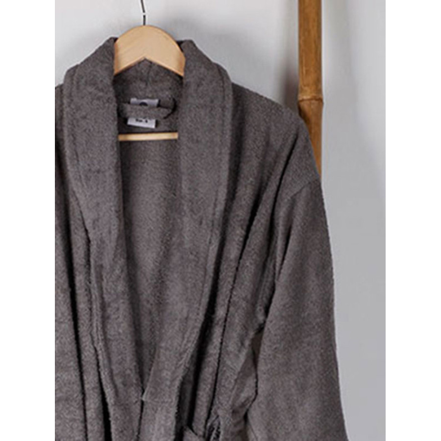 Μπουρνούζι Ενηλίκων με Γιακά (Large) Βαμβακερό Sunshine Sato Grey