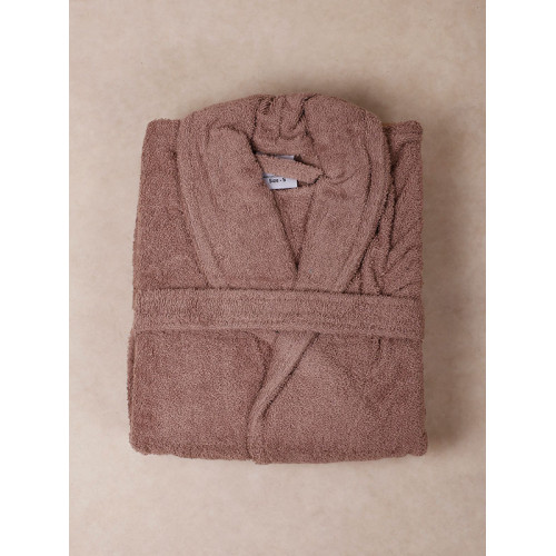 Μπουρνούζι Ενηλίκων με Γιακά (XLarge) Βαμβακερό Sunshine Sato Mocha