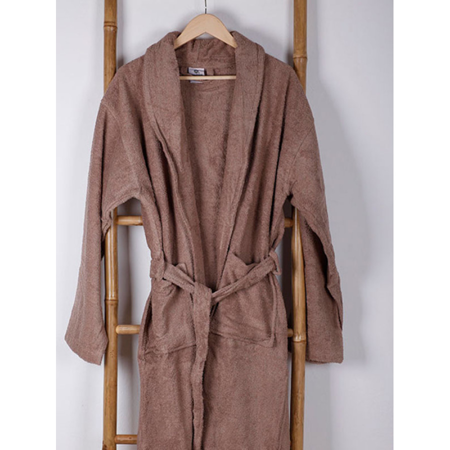 Μπουρνούζι Ενηλίκων με Γιακά (Large) Βαμβακερό Sunshine Sato Mocha