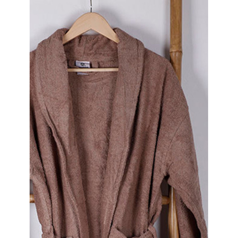 Μπουρνούζι Ενηλίκων με Γιακά (Large) Βαμβακερό Sunshine Sato Mocha