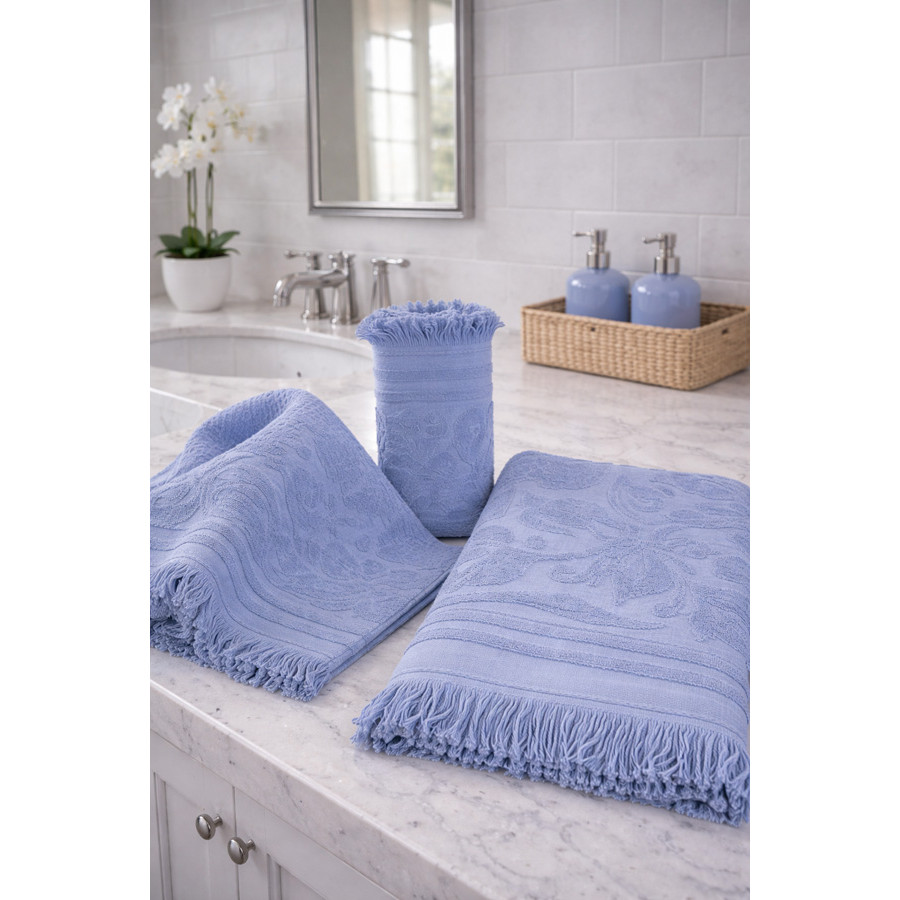 Πετσέτα Προσώπου (50x90) Βαμβακερή Με Κρόσια Sunshine Κρόσι 7 Blue