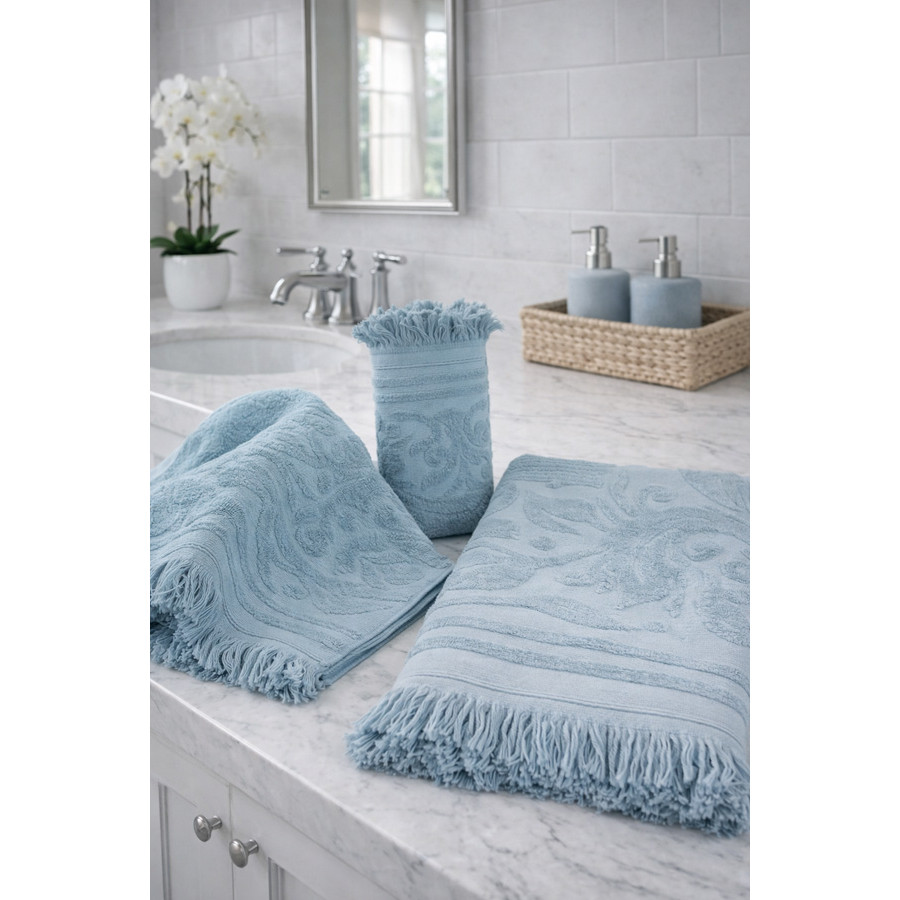 Πετσέτα Χειρός (40x60) Βαμβακερή Με Κρόσια Sunshine Κρόσι 9 Petrol