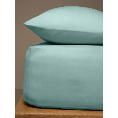 Κατωσέντονο Υπέρδιπλο Μονόχρωμο με Λάστιχο (180x200+25) 50%βαμ-50%πολ Sunshine Menta 27 Aqua