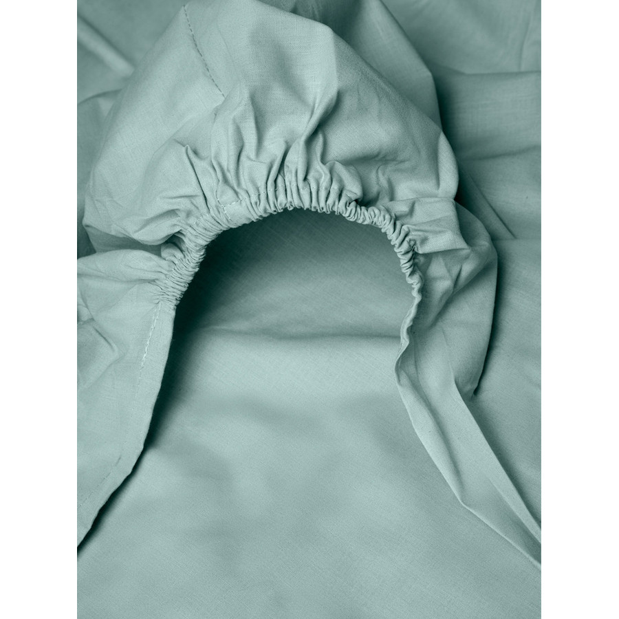 Κατωσέντονο Υπέρδιπλο Μονόχρωμο με Λάστιχο (180x200+25) 50%βαμ-50%πολ Sunshine Menta 27 Aqua