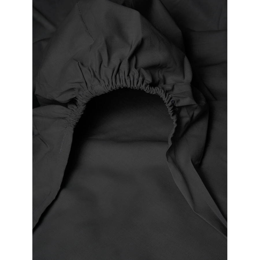 Κατωσέντονο Διπλό Μονόχρωμο με Λάστιχο (160x200+25) 50%βαμ-50%πολ Sunshine Menta 21 Black