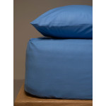 Κατωσέντονο Ημίδιπλο Μονόχρωμο με Λάστιχο (120x200+25) 50%βαμ-50%πολ Sunshine Menta 17 Blue