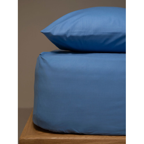 Κατωσέντονο Υπέρδιπλο Μονόχρωμο με Λάστιχο (180x200+25) 50%βαμ-50%πολ Sunshine Menta 17 Blue