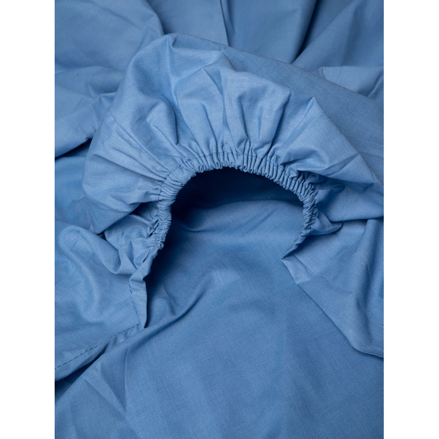 Κατωσέντονο Υπέρδιπλο Μονόχρωμο με Λάστιχο (180x200+25) 50%βαμ-50%πολ Sunshine Menta 17 Blue