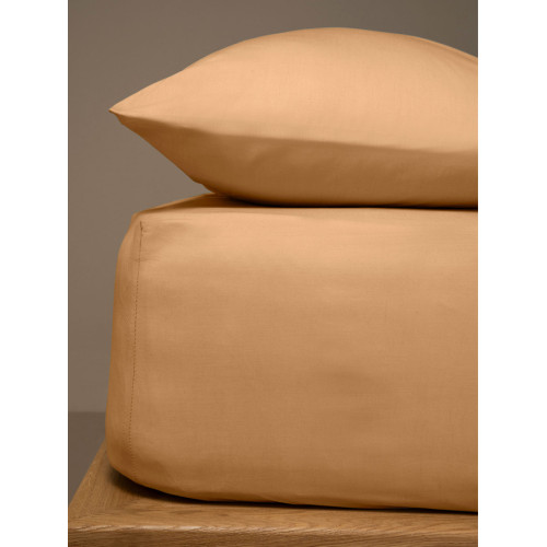 Κατωσέντονο Υπέρδιπλο Μονόχρωμο με Λάστιχο (180x200+25) 50%βαμ-50%πολ Sunshine Menta 5 Brown