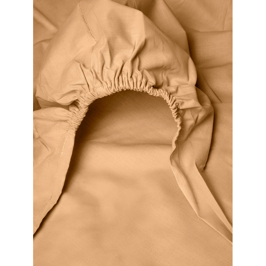 Κατωσέντονο Υπέρδιπλο Μονόχρωμο με Λάστιχο (180x200+25) 50%βαμ-50%πολ Sunshine Menta 5 Brown