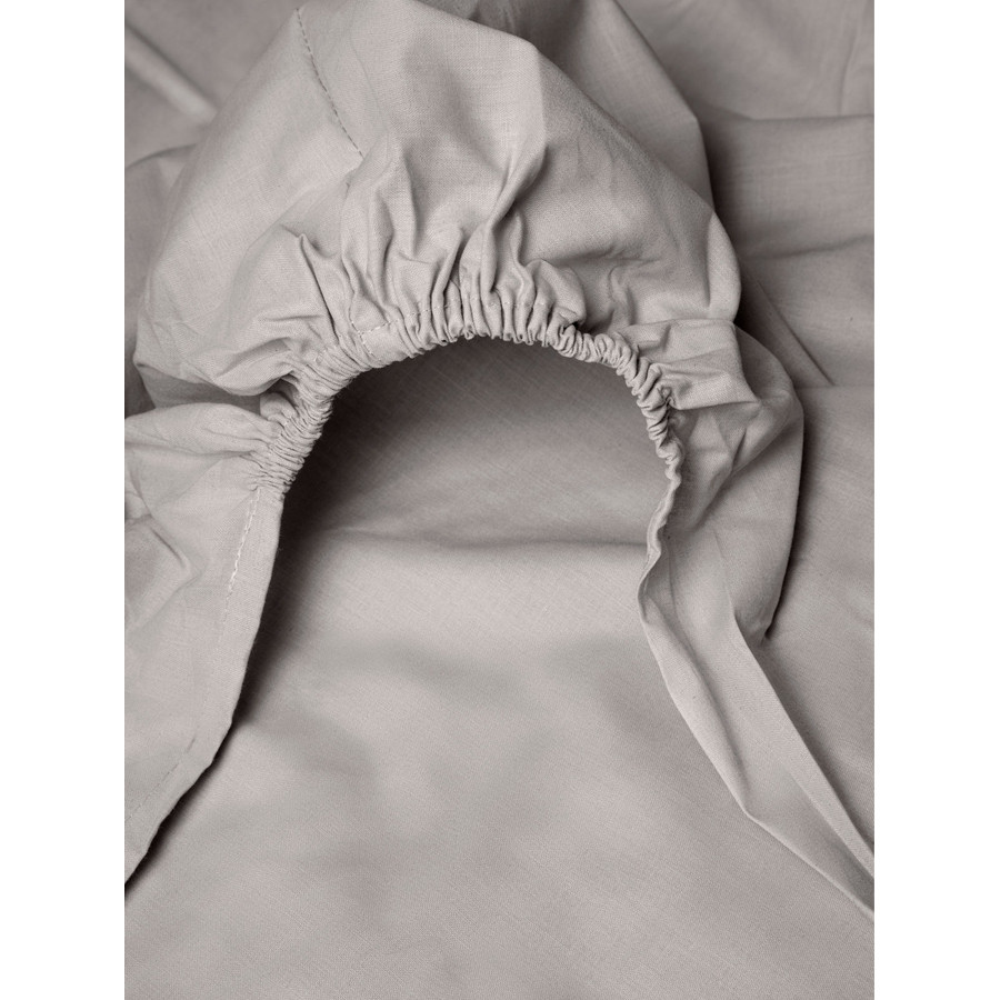 Κατωσέντονο Διπλό Μονόχρωμο με Λάστιχο (160x200+25) 50%βαμ-50%πολ Sunshine Menta 19 Dark Grey