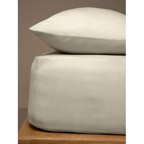 Κατωσέντονο Μονό Μονόχρωμο με Λάστιχο (100x200+25) 50%βαμ-50%πολ Sunshine Menta 2 Ecru