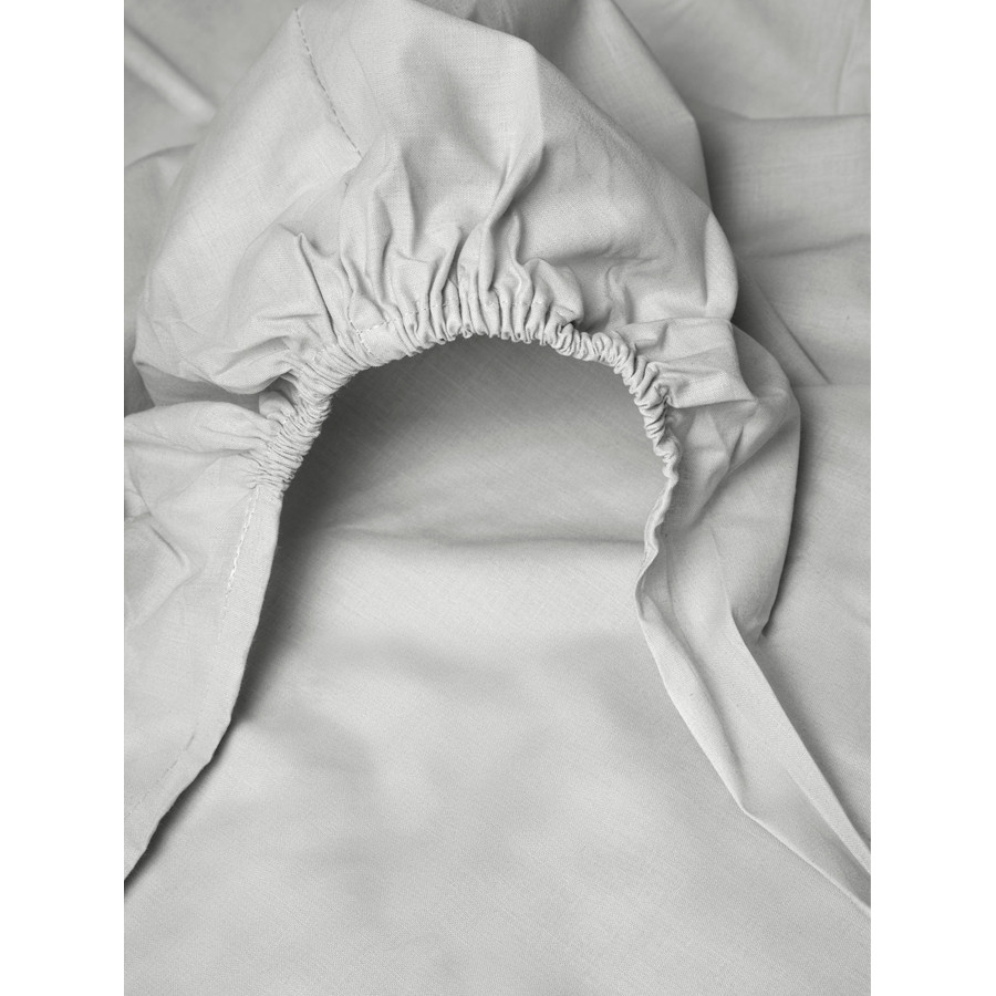 Κατωσέντονο Μονό Μονόχρωμο με Λάστιχο (100x200+25) 50%βαμ-50%πολ Sunshine Menta 2 Ecru