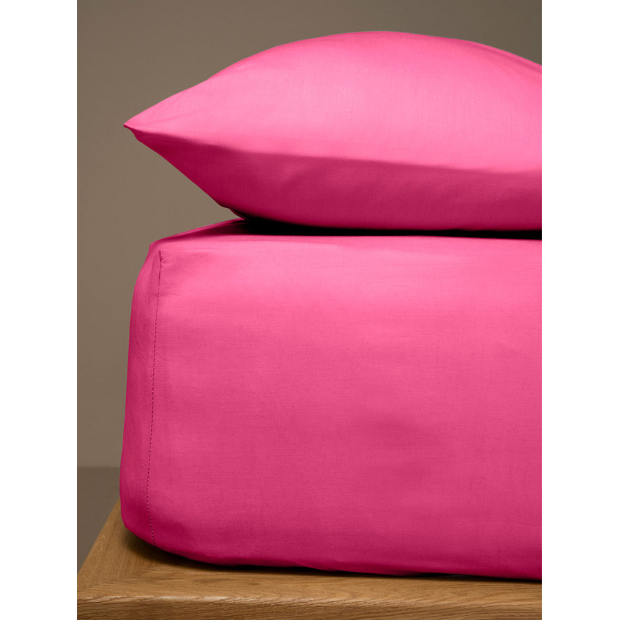 Κατωσέντονο Ημίδιπλο Μονόχρωμο με Λάστιχο (120x200+25) 50%βαμ-50%πολ Sunshine Menta 9 Fuchsia