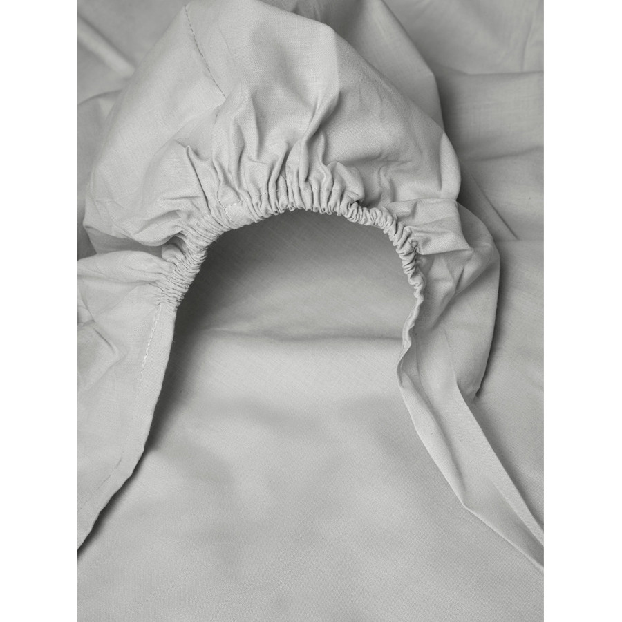 Κατωσέντονο Μονό Μονόχρωμο με Λάστιχο (100x200+25) 50%βαμ-50%πολ Sunshine Menta 18 Light Grey