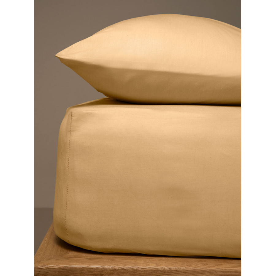 Κατωσέντονο Διπλό Μονόχρωμο με Λάστιχο (160x200+25) 50%βαμ-50%πολ Sunshine Menta 23 Mocha