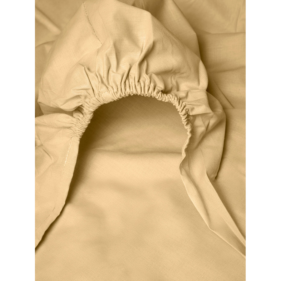 Κατωσέντονο Διπλό Μονόχρωμο με Λάστιχο (160x200+25) 50%βαμ-50%πολ Sunshine Menta 23 Mocha