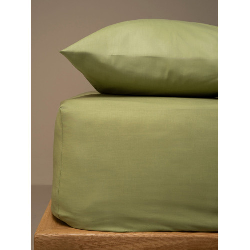 Κατωσέντονο Διπλό Μονόχρωμο με Λάστιχο (160x200+40) 50%βαμ-50%πολ Sunshine Menta 11 Olive