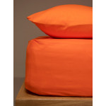 Κατωσέντονο Διπλό Μονόχρωμο με Λάστιχο (160x200+40) 50%βαμ-50%πολ Sunshine Menta 7 Orange