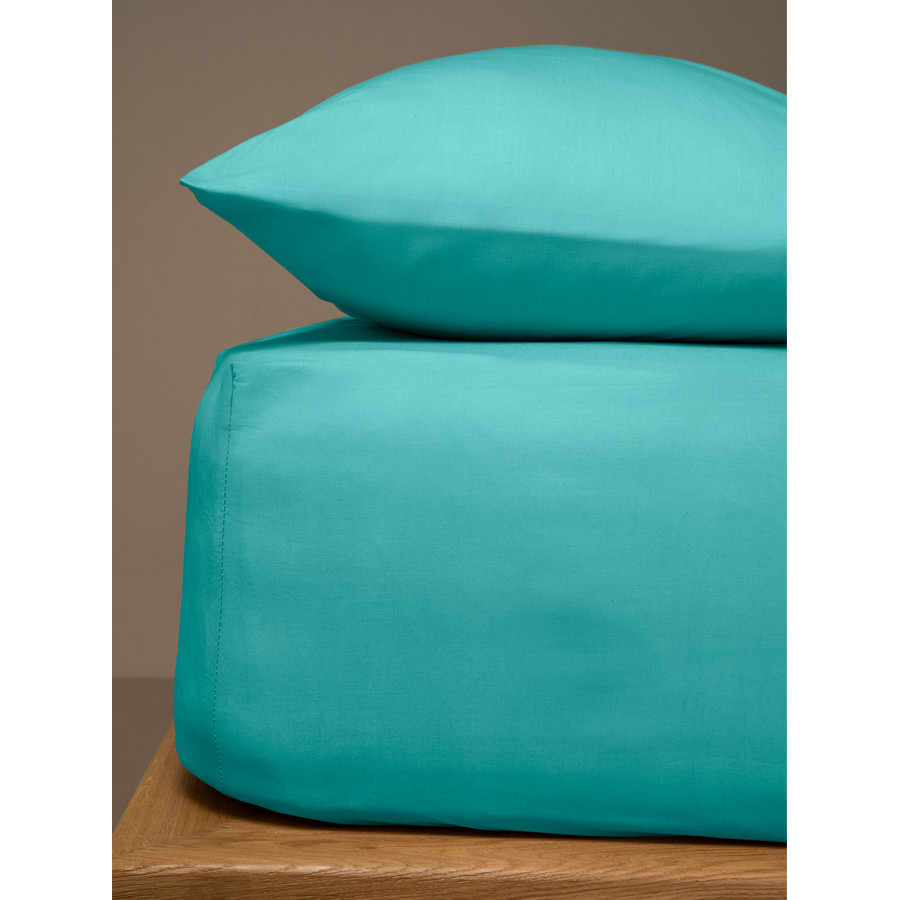 Κατωσέντονο Ημίδιπλο Μονόχρωμο με Λάστιχο (120x200+25) 50%βαμ-50%πολ Sunshine Menta 20 Petrol