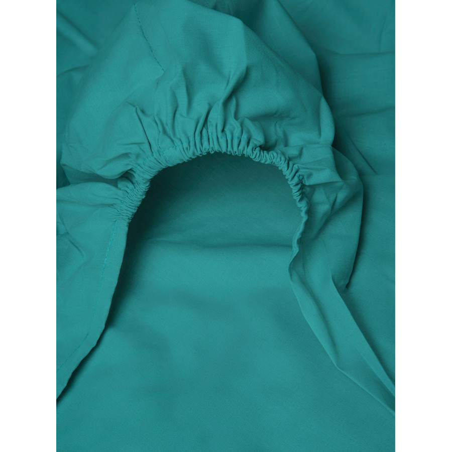 Κατωσέντονο Ημίδιπλο Μονόχρωμο με Λάστιχο (120x200+25) 50%βαμ-50%πολ Sunshine Menta 20 Petrol