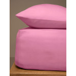 Κατωσέντονο Ημίδιπλο Μονόχρωμο με Λάστιχο (120x200+25) 50%βαμ-50%πολ Sunshine Menta 13 Pink