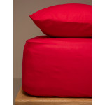 Κατωσέντονο Μονό Μονόχρωμο με Λάστιχο (100x200+25) 50%βαμ-50%πολ Sunshine Menta 12 Red