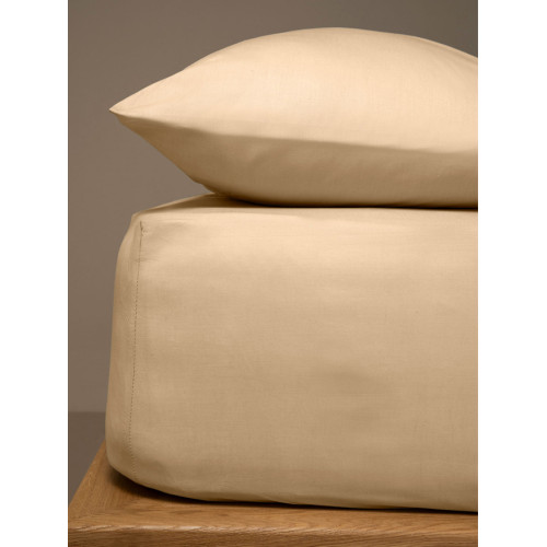 Κατωσέντονο Διπλό Μονόχρωμο με Λάστιχο (160x200+25) 50%βαμ-50%πολ Sunshine Menta 22 Sand